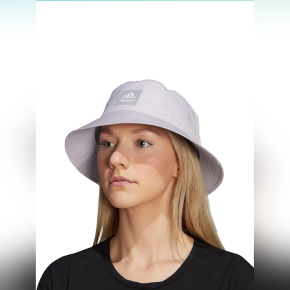 Adidas Foldable Bucket Cap Silver Dawn/Violet Hat One Size EUC - Picture 1 of 10